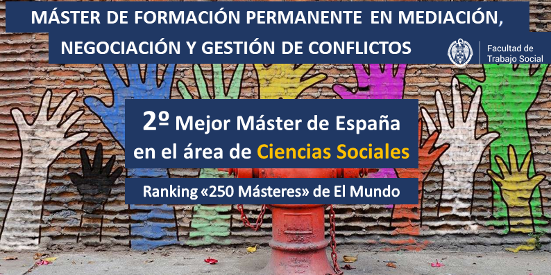 Máster de Formación Permanente en Mediación, 2.º mejor máster de España en el área de Ciencias Sociales